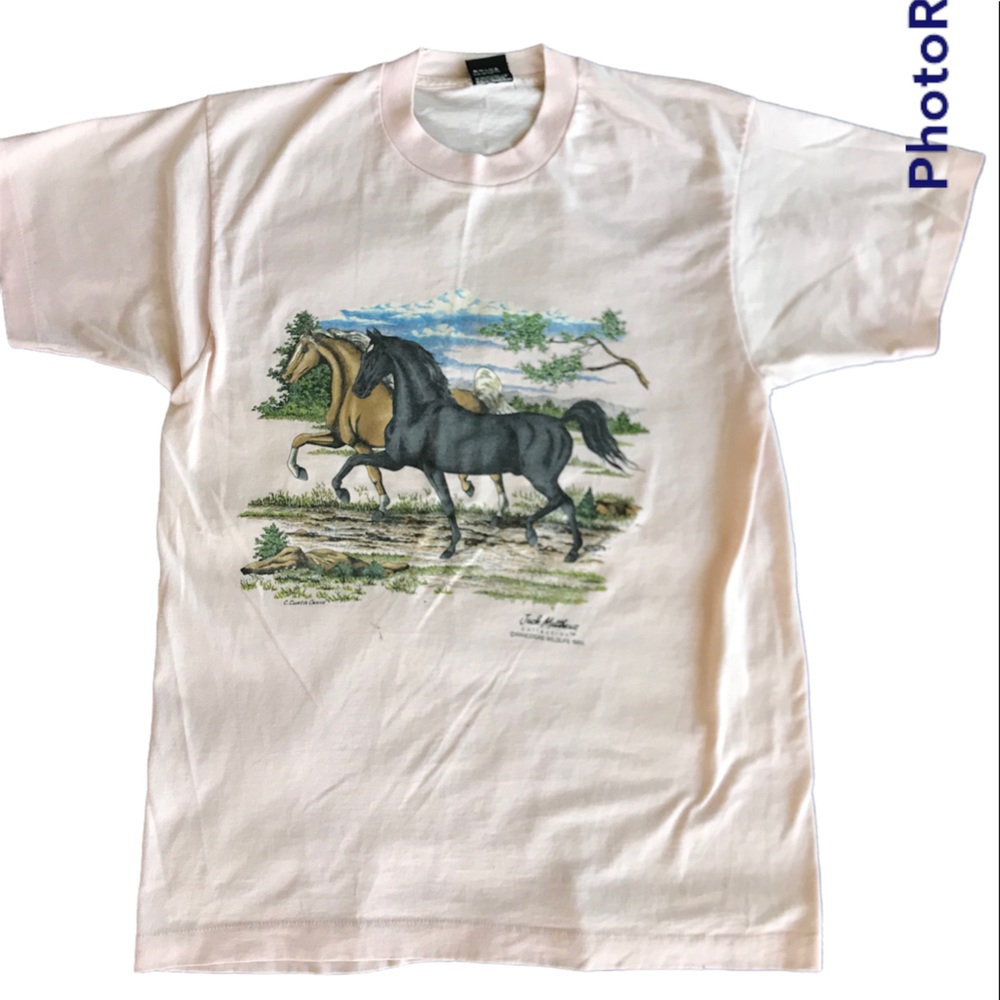 Vintage 89 Curtis Crrne made in usa screen stars single stitch horse tee